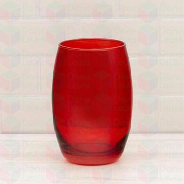 Imagem de Kit de 8 Copo Bellagio de Vidro Vermelho 450ML Redondo Bebidas - PRATI