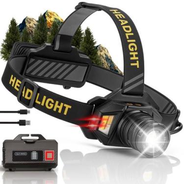 Imagem de Lanterna de Cabeça LED Profissional 2km de Alcance 12 Modos Recarregáv