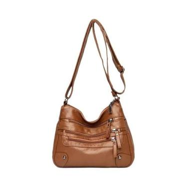 Imagem de Bolsa Transversal Estilosa Para Mulheres Com Múltiplos Zíperes Em mate