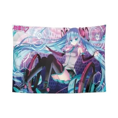 Imagem de Pôster De Parede Kawaii Anime Hatsune Miku, Tapeçaria Decorativa Para 