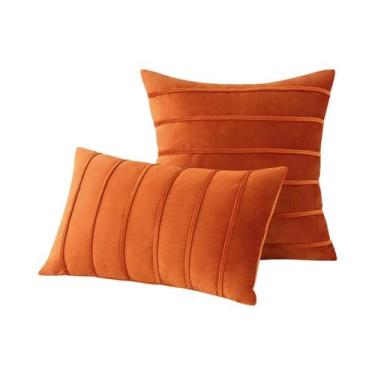 Imagem de Capa De Almofada De Veludo Listrada Para Sofá E Cadeira, 30x50cm 45x45