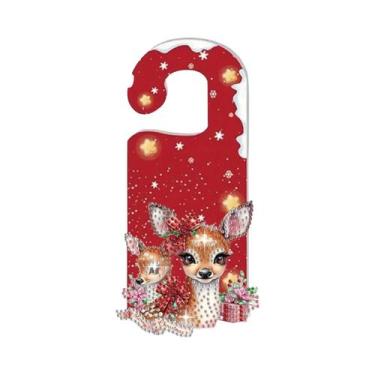 Imagem de Enfeite De Natal Para Pendurar Na Porta Em Acrílico Com Pintura Diaman