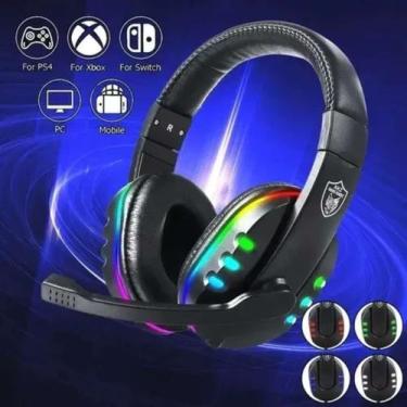 Imagem de Fone Gamer RGB Headset Led Microfone Usb P2 - Atena