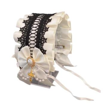 Imagem de Acessórios De Cabelo Femininos Góticos Lolita Com Renda Larga, Feitos 