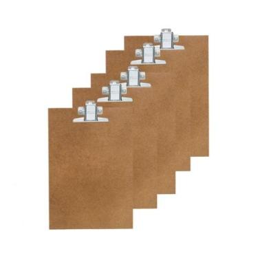 Imagem de Prancheta Ofício Waleu MDF com Prendedor Metal C/5