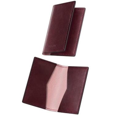 Imagem de Carteira VULKIT Leather Business Card Holder Slim Vintage Wine