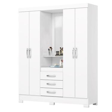 Imagem de Guarda Roupa 04 Portas E 03 Gavetas Nápole B24 Branco - Henn - Briz