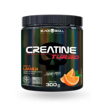 Imagem de Creat ine Turbo  Black Skull  Laranja  300g  Monohidratada  Energia e 