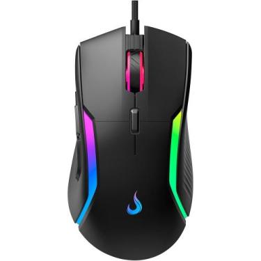 Imagem de Mouse Gamer Rise Mode Laser Black RGB, 16000 DPI, 9 Botões, Preto - RM