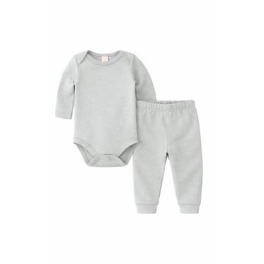 Imagem de Conjunto Body e Calça Ribana Caramell Kids Cinza, M