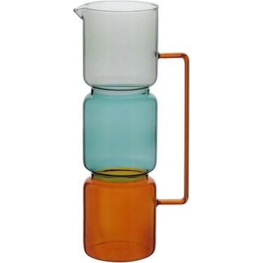 Imagem de JARRO VASO DECORATIVO ENFEITE PLANTA VIDRO 30x10x10cm COLORIDO