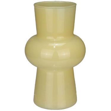 Imagem de VASO DECORATIVO ENFEITE PLANTA ECLIPSE LEITOSO VIDRO 20x12x12cm CREME