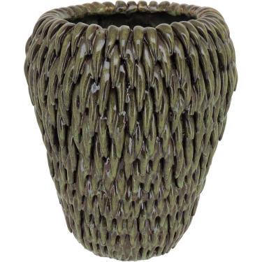 Imagem de VASO DECORATIVO ENFEITE PLANTA CERÂMICA 28x24x24cm VERDE