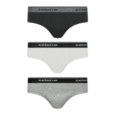 Imagem de Kit com 3 cuecas selene slip 11900-001, Cinza, M