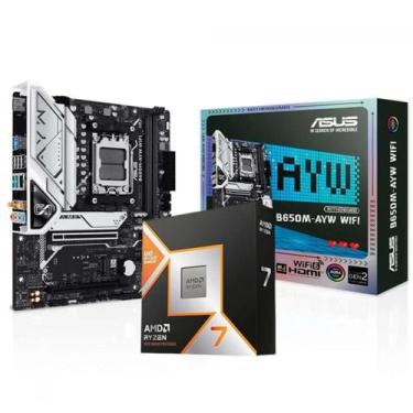 Imagem de Kit Upgrade AMD Ryzen 7 9700X Placa mãe Asus B650M-AYW WIFI Chipset B6