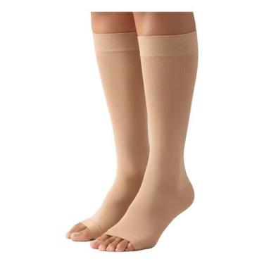 Imagem de Meia Venosan Ultraline 20-30mmHg 3/4 Bege Pé Aberto Tam.G