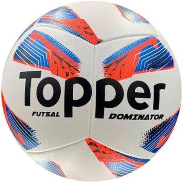 Imagem de Bola de Futsal Topper Dominator Pro, Branco azul laranja, UN
