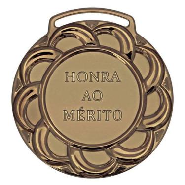Imagem de Kit Com 10 Medalhas Vitória Honra ao Mérito 60002 60MM Com Fita, Bronz