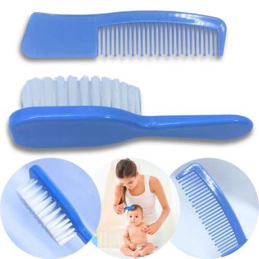 Imagem de Kit Baby Elefantinho 2un Escova e Pente Azul Marco Boni