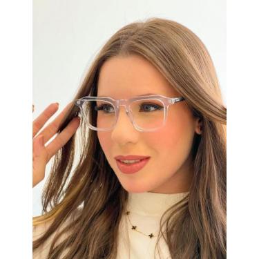 Imagem de Armação Óculos de Grau Quadrada Transparente sem Gênero - Ctts Eyewear