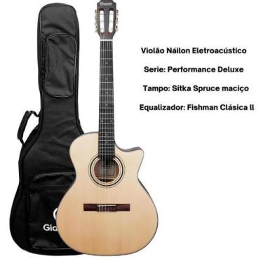 Imagem de Violao giannini gny dlx ceq ns deluxe nailon el/ac ga tampo macico ns 