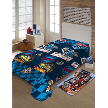 Imagem de Manta Fun Solteiro Hot Wheels 1,50x2,00m C/Cinta Jolitex