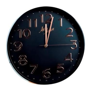 Imagem de Relogio De Parede Ponteiro Continuo Estrutura Em Metal 29 cm Decoração