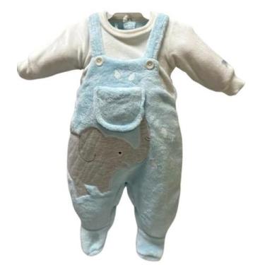 Imagem de Macacão Jardineira Bebê Menino Bordado Inverno Lessa B8934 - Lessa Kid
