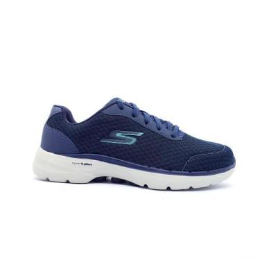 Imagem de Tênis Skechers Go Walk Iconic Feminino 124514, 35, Navy, Turquesa