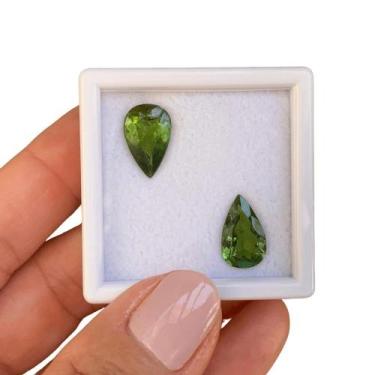 Imagem de Turmalina Verde Amarelada Gota Par 5,71ct - ENE2ESE