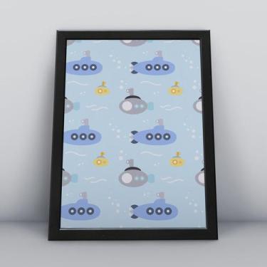 Imagem de Quadro com moldura submarino Fundo-Infantil-047-M1 - Quadros TAC 