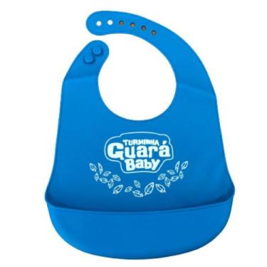 Imagem de Babador azul De Silicone Bebê Impermeável Blw Migalhas Infantil - Turm