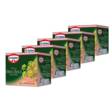 Imagem de Chá Erva Doce Nacional Dr. Oetker Kit 5cx 16g - 50 saquinhos