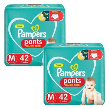 Imagem de Kit Fraldas Pampers Pants Ajuste Total Mega M 84 tiras