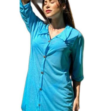 Imagem de Saída de praia adulto camisa com botões mais corpo - MAIS CORPO MODA P