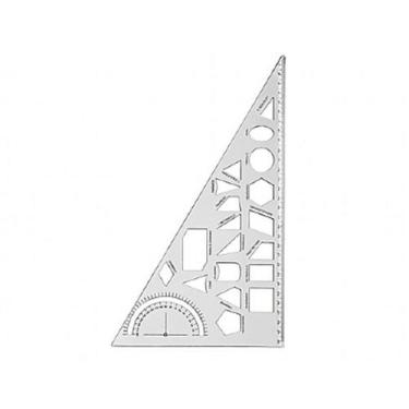 Imagem de Esquadro Plástico Geométrico Waleu Ref.55 Esquadro Plastico Geometrico