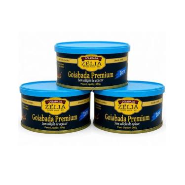 Imagem de Goiabada Zélia Premium Zero Açúcar Receita Caseira Lata 360g - 3 UNIDA