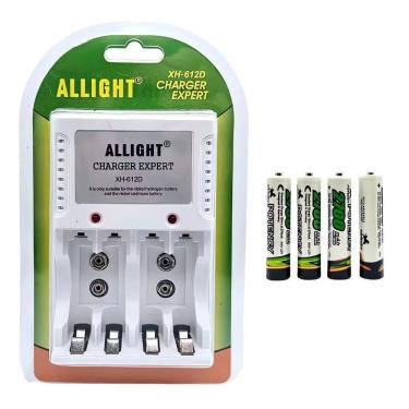 Imagem de Carregador de Pilhas Recarregáveis Charger Expert A-612 com Sistema Auto Stop e Leds Indicadores Bivolt ALLIGHT com 4
