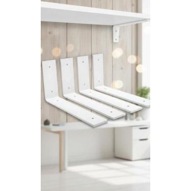 Imagem de Kit 4 Mãos Francesas Suporte Prateleira 15cm Branco - Congratulations 
