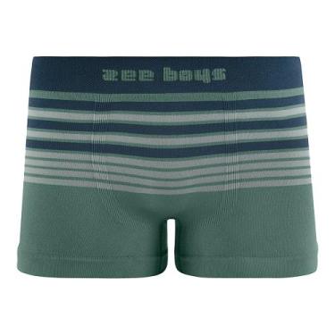 Imagem de Cueca Boxer Infantil sem Costura Listras Verde - Zee Rucci, P