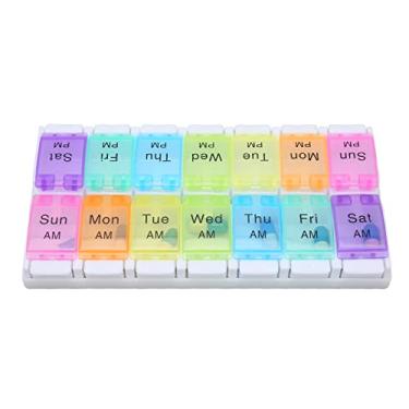 Imagem de Caixa de medicamentos portátil, recipiente de comprimidos de para viajar, para adultos, para casa, para jovens e atividades ao ar livre