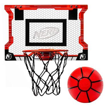 Imagem de NERF Conjunto de argola de basquete infantil Pro Hoop – Mini conjunto com mini basquete NERF – aro de aço, ótimo para se masturbar – sobre a porta