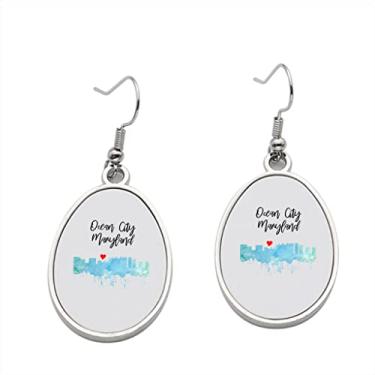 Imagem de Brinco de Maryland Ocean City – Brincos pendentes para meninas – Presente de festa de aniversário dos namorados, Metal, Sem pedras preciosas