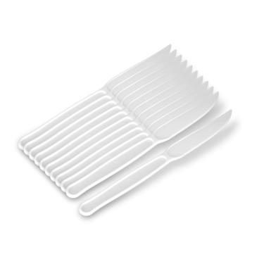 Imagem de Faca de Plástico Descartável para Refeição Master Branca c/ 50un Goldenplast