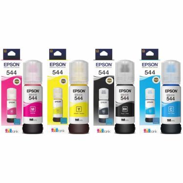 Imagem de Kit Tinta Epson Para Impressoras L3150 L3110 5190 Refil T544 As 4 Cores  Genuinio