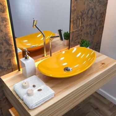 Imagem de Kit Cuba L45 com Válvula Metal 1`` (2,6cm) Amarelo