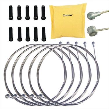 Imagem de Cabo de freio interno substituível de bicicleta universal Xmomx de 2 m para bicicleta de bicicleta, MTB + 10 peças de cabo de liga preta para extremidade da extremidade da extremidade da ponta