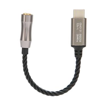 Imagem de Cuifati Amplificador de fone de ouvido Tpye C para 3,5 mm, 15 cm/5,9 pol. 120 dB Tipo C para 3,5 mm Fone de ouvido Amplificador para Android PC (preto)