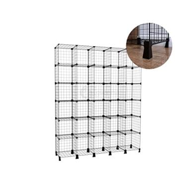 Imagem de Estante Aramada Organizadora de Loja Estoque com 30 Nichos Casulos Prateleira Multiuso de Aço Preto