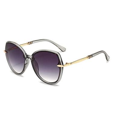 Imagem de Óculos de sol femininos fashion metal all-match óculos de sol de armação grande óculos de sol femininos, 7, tamanho único